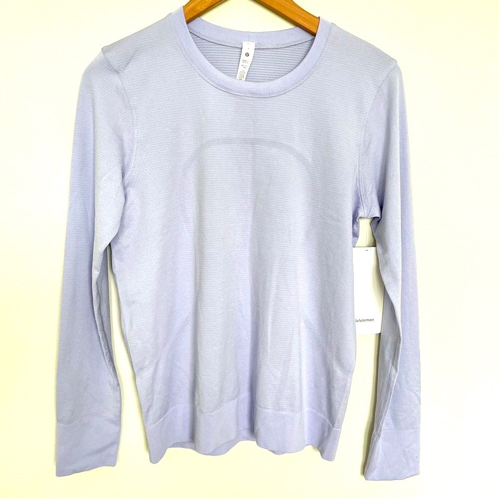 NWT Lululemon Swiftly Relaxed Fit Long Sleeve Shirt Lilac Smoke Size 6
